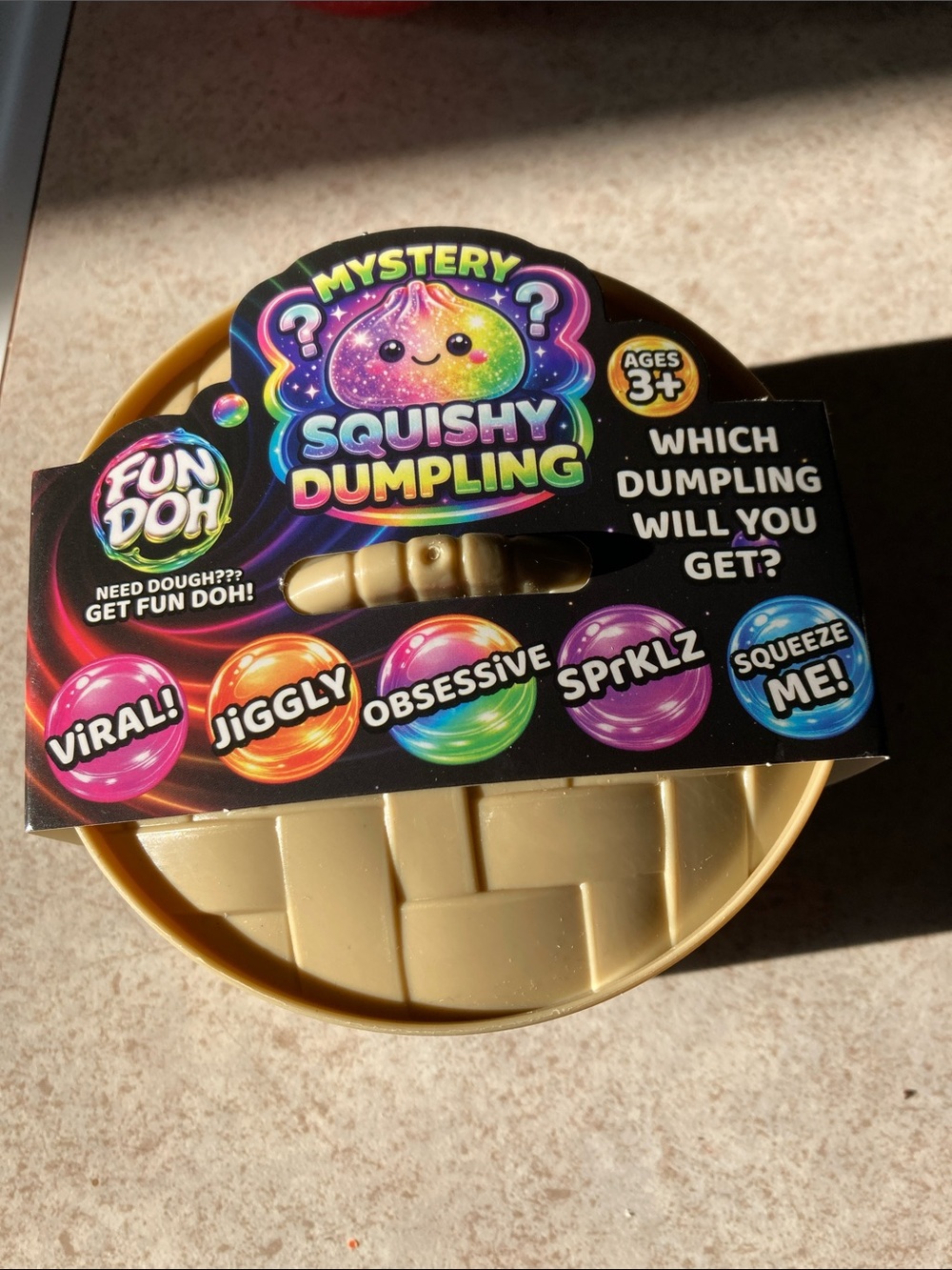 Fun Doh Mystery Squishy Dumpling Toy - Gold Beige